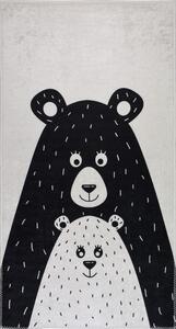 Tappeto per bambini bianco e nero lavabile 100x160 cm Bear Family – Vitaus