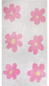 Tappeto per bambini rosa e avorio lavabile 80x150 cm Cute Flowers Pink – Vitaus