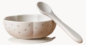 Set di 2 stoviglie per bambini in silicone Poppy in Bloom