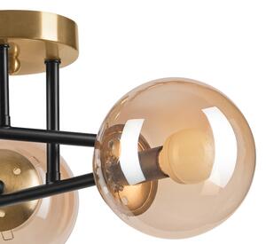 Lampadario a plafone MALENA 3xE14/5W/230V oro/nero/fumé beige