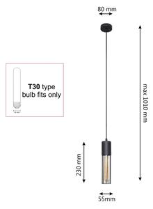 Lampadario a sospensione con filo MELODY 1xE27/15W/230V nero