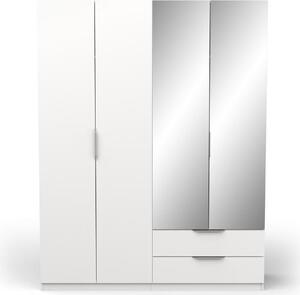 Calicosy - Armadio 4 ante, 2 cassetti e 2 specchi Ghost - L157,3 cm
