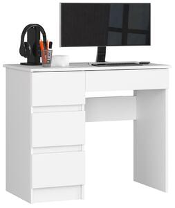 Scrivania Bianca A-7 CLP PK con 4 Cassetti per Ufficio e Casa 90 cm x 50 cm