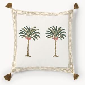 Copricuscino in cotone dipinto a mano Tropical