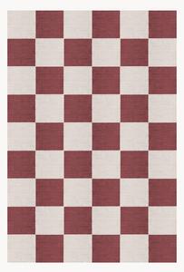 Tappeto in iuta a pelo corto tessuto a mano Chess Flatweave