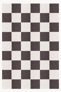 Tappeto in lana a pelo corto tessuto a mano Chess Flatweave