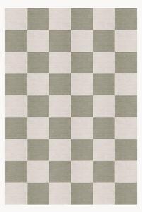 Tappeto in iuta a pelo corto tessuto a mano Chess Flatweave