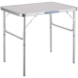 Tectake 401066 tavolo da camping in alluminio 75x55x68cm, pieghevole - grigio