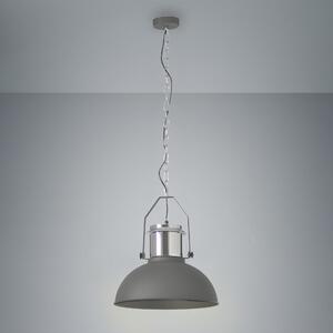 Lampadario Industriale Ted grigio in metallo, D. 38.0 cm, L. 106 cm, INSPIRE
