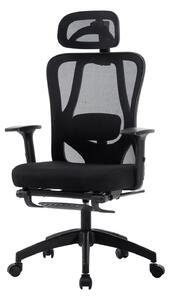 SevenComfort sedia da ufficio sedia ergonomica girevole da scrivania con poggiatesta regolabile, braccioli, supporto lombare sedia executive 150kg nero