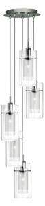 Duo i 5lt multi-drop pendant - metallo argentato satinato e vetro