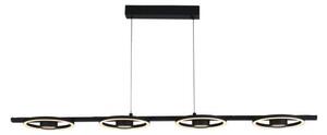 Lampada a sospensione a led space 4lt, metallo nero