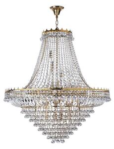 Lampadario versailles 19lt - metallo dorato e cristallo