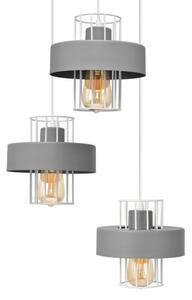 Lampadario a sospensione con filo VOLTA 3xE27/15W/230V diametro 42 cm grigio