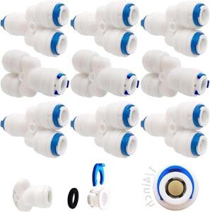 Raccordo universale per filtro acqua RO da 6,35 mm (1/4") Pushfit, versione destra, per rubinetto da cucina