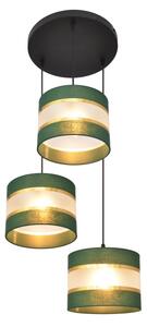 Lampadario a sospensione con filo HELEN 3xE27/15W/230V verde/oro