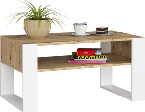 Akord Tavolino Da Salotto Domi Rovere Artigianale/Bianco 92X53X45 Cm
