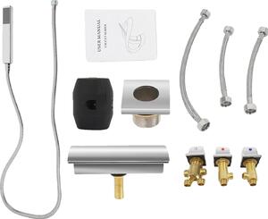 Set di rubinetti a cascata, design moderno, doccetta, facile installazione, argento