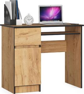 Scrivania DATORPIXEL PK EK CRAFT SINISTRA Nero Opaco Db Craft 90 cm con Ripiano Estraibile per Tastiera