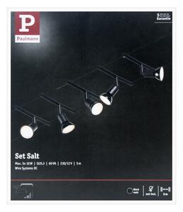 Paulmann 94446 - SET 5xGU5,3/10W Sistema a cavo completo SALT 230V nero