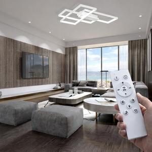 Braytron: moderna lampada da soffitto a LED di design, dimmerabile, 3CCT 3000–6500K, con telecomando, 65W, rettangolare, bianca