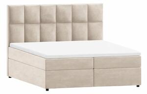 Letto matrimoniale imbottito bianco crema con spazio contenitivo 180x200 cm Flip - Ropez