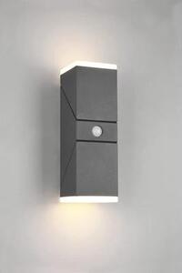 Applique da esterno a LED con sensore AVON antracite 7W, bianco caldo, 800 lm, alluminio, dimensioni: 28x9x11 cm, IP54, Trio
