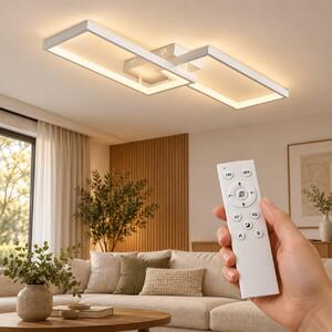 Plafoniera a LED Braytron 40 W, dimmerabile, bianco caldo, bianco neutro, bianco freddo, 4400 lm, 120°, bianco, alluminio