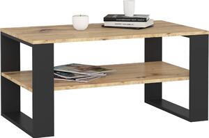 Tavolino ALEX Artisan rovere 92 cm con base nera L92xH53xP45 cm