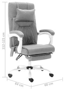 Sedia da ufficio massaggiante in tessuto grigio