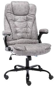 VidaXL Sedia da ufficio grigio chiaro effetto scamosciato