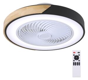 Brilagi-LED Dimmerabile lampada a LED con ventilatore LED/30W/230V 3000-6500K nero/rovere +telecomando