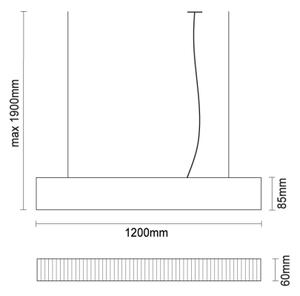 Lampadario LED sospeso su cavo LED/55W/230V 3000/4000/6500K 120 cm bianco