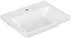 Vasque Villeroy & Boch Subway 3.0, rectangulaire, 1 trou pour robinetterie, sans trop-plein, compatible avec robinetterie 3 trous, 600x470mm, 4A706101, 4A706101