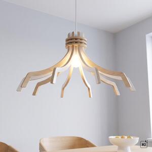 Lampada a sospensione vintage GRAPE legno bianco Ø60cm rotonda E27 design luce a sospensione soggiorno sala da pranzo