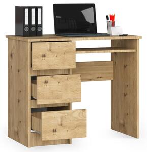 Akord Scrivania Con 3 Cassetti Lato Sinistro Rovere Artigianale 90X50X77 Cm