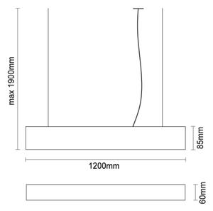 Lampadario LED sospeso su cavo LED/55W/230V 3000/4000/6500K 120 cm nero