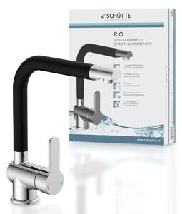 Miscelatore da cucina SCHÜTTE RIO, miscelatore da cucina con funzione di risparmio energetico, miscelatore da cucina girevole a 360°, cromo/nero opaco