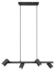 TRIO Trio Marley -riippuvalaisin 80 cm, 4-osainen, GU10, mattamusta