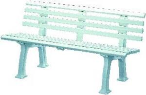 Panchina da giardino Blome Sylt a 3 posti, in plastica di facile manutenzione, con 9 profili multicamera, 2 piedi e schienale, bianco