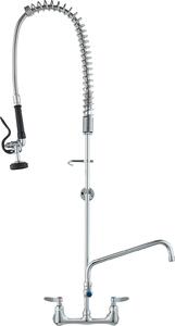 VEVOR Rubinetto da cucina commerciale Rubinetto per acqua con doccetta estraibile, altezza 118 cm, centro 203 mm, bocca girevole 305 mm, Wandmontage