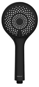 WENKO Soffione doccia a pioggia WATERSAVING Ø11cm Rotondo Nero Doccia a mano Benessere