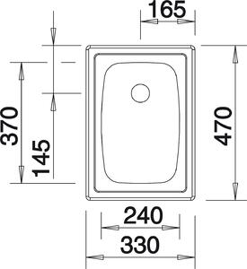 Lavello in acciaio inox Blanco TOP EE 3 X 4 470 x 330 mm 501067