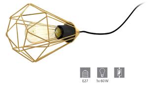 Lampada da tavolo a 1 luce HxLxØ 26,5x17,5x17,5 cm Tarbes ottone/spazzolato