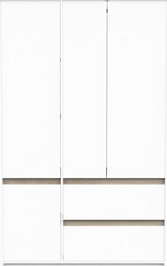 Calicosy - Armadio 4 porte e 2 cassetti decorazione rovere kronberg e bianco opaco H220,5 cm - CLYDE