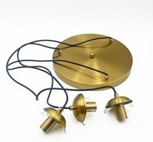 Lampadario a cavo CRISTAL 3xE14/15W/230V ottone/beige fumé