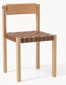 Sedia in legno con seduta in pelle Liza