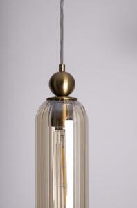 Lampada a sospensione CAMPANILA in ottone e ambra, 1xE27x40W, metallo, dimensioni: 155x10x10 cm, IP20, Maxlight