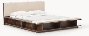 Letto in legno con panca e mensole laterali Clark