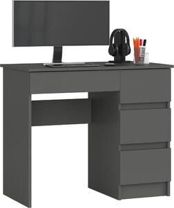 Scrivania compatta BIURKO A-7 CLP in grigio grafite con 4 cassetti per giovani e studenti